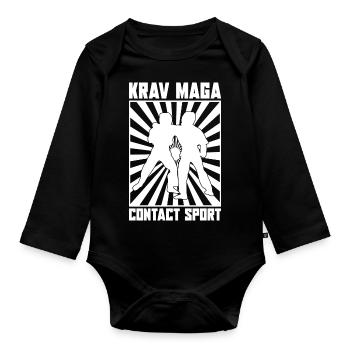 Israël Arts Martiaux Sparring Cadeau Krav Maga - Body Bébé bio manches longues - noir - Devant