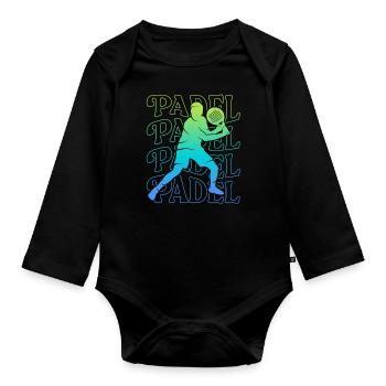 Padel Tennis Padel Tennis Boys Padel Men - Organic Longsleeve Baby Bodysuit - black - Front
