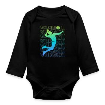 Beach Volleyball Men Boys Volleyball Players Men - Organic Longsleeve Baby Bodysuit - black - Front