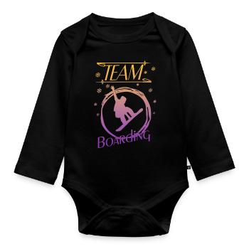 Boarding is my passion - Baby Bio-Langarm-Body - Schwarz - Vorne