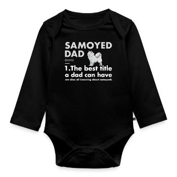 Définition du père Samoyède - Body Bébé bio manches longues - noir - Devant