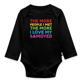 Les gens que j’ai rencontrés que j’adore Samoyède - Body Bébé bio manches longues - noir - Devant
