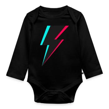 Blitz Logo - Baby Bio-Langarm-Body - Schwarz - Vorne