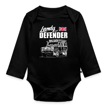 Landy Défenseur - Body Bébé bio manches longues - noir - Devant