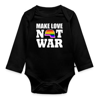 Make love not war - Body Bébé bio manches longues - noir - Devant