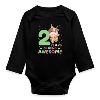 Vache pour les enfants de 2 ans - Body Bébé bio manches longues - noir - Devant