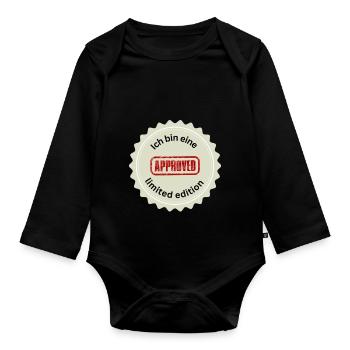 Ich bin eine limited edition - Baby Bio-Langarm-Body - Schwarz - Vorne