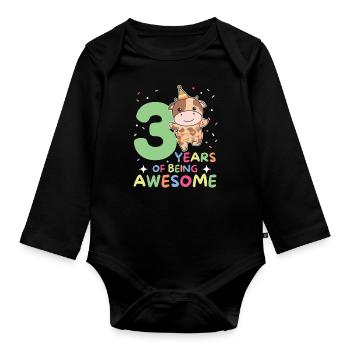 Vache pour les enfants de 3 ans - Body Bébé bio manches longues - noir - Devant