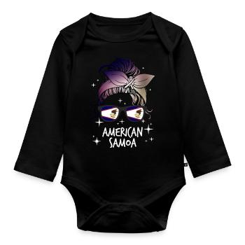 American Samoa - Organic Longsleeve Baby Bodysuit - black - Front