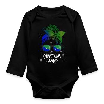 Christmas Island - Organic Longsleeve Baby Bodysuit - black - Front