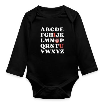 ABC Je t’aime enfants Axolotl Saint-Valentin - Body Bébé bio manches longues - noir - Devant