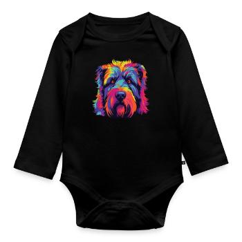 Aquarelles Colorées Bouvier des Flandres - Body Bébé bio manches longues - noir - Devant