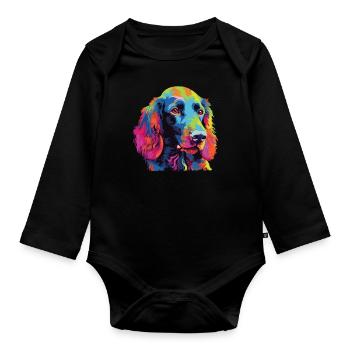 Watercolors Colorful Irish Water Water - Organic Longsleeve Baby Bodysuit - black - Front