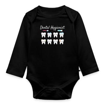 Hygiéniste dentaire - Body Bébé bio manches longues - noir - Devant