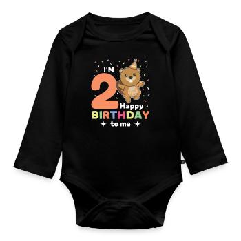 Castor pour les enfants de 2 ans - Body Bébé bio manches longues - noir - Devant