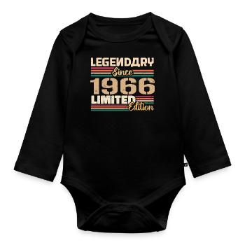 1966 Millésime 1966 Anniversaire Né En 1966 - Body Bébé bio manches longues - noir - Devant