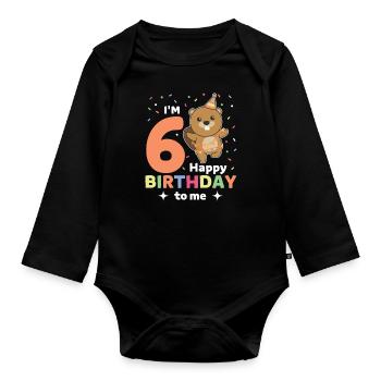 Castor pour les enfants de 6 ans - Body Bébé bio manches longues - noir - Devant
