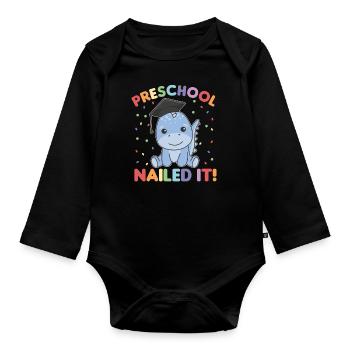 Les enfants d’âge préscolaire l’ont cloué Dino Graduation - Body Bébé bio manches longues - noir - Devant