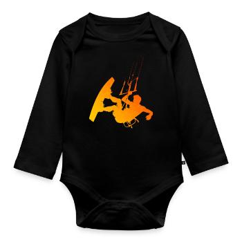 Women's Men's Kitesurfing Kitesurfing Kitesurfing Kitesurfing - Organic Longsleeve Baby Bodysuit - black - Front