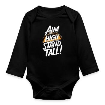 Ahm High Stand Tall Sunrise - Organic Longsleeve Baby Bodysuit - black - Front