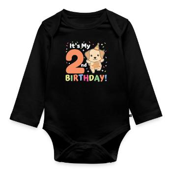 Labrador pour les enfants de 2 ans - Body Bébé bio manches longues - noir - Devant
