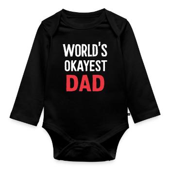 Weltbester Okayester Papa - Baby Bio-Langarm-Body - Schwarz - Vorne