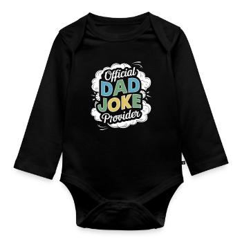 Offizieller Papa Witz Lieferant - Baby Bio-Langarm-Body - Schwarz - Vorne