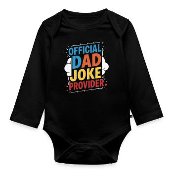 Offizieller Papa Witz Lieferant - Baby Bio-Langarm-Body - Schwarz - Vorne