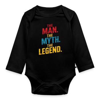 Der Mann Der Mythos Die Legende - Baby Bio-Langarm-Body - Schwarz - Vorne