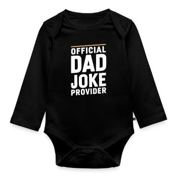 Fournisseur officiel de blagues de papa - Body Bébé bio manches longues - noir - Devant