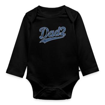 Stolzer Dad2 Mit Vintage Flair - Baby Bio-Langarm-Body - Schwarz - Vorne