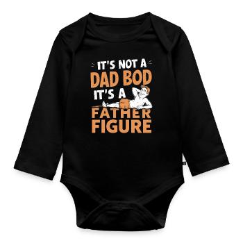 Pas un corps de papa mais une figure paternelle - Body Bébé bio manches longues - noir - Devant