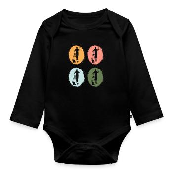 Maler, Künstler, Kunst, Malerei Pinsel Farbpalette - Baby Bio-Langarm-Body - Schwarz - Vorne