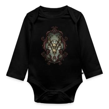 Frame Skull - Organic Longsleeve Baby Bodysuit - black - Front