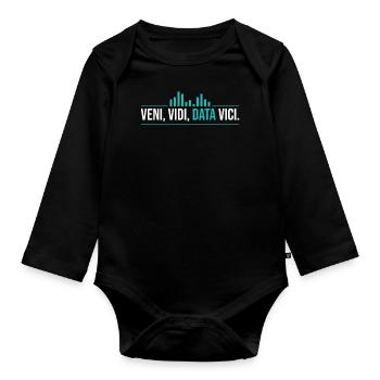 Veni, Vidi, Data Vici Statisticien - Body Bébé bio manches longues - noir - Devant