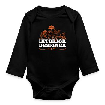In My Interior Designer Era - Baby Bio-Langarm-Body - Schwarz - Vorne