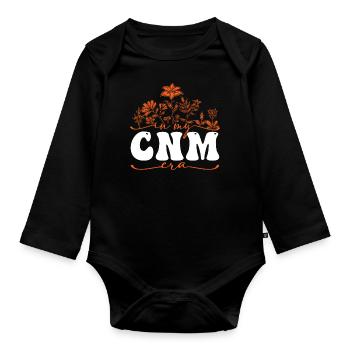 Dans mon illustration de fleurs de l’ère CNM - Body Bébé bio manches longues - noir - Devant