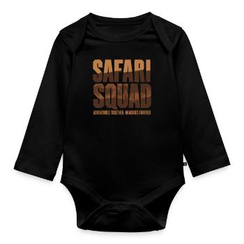 Safari Squad Adventure Together Memories For - Organic Longsleeve Baby Bodysuit - black - Front