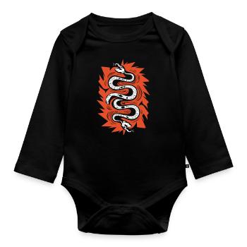 Aztekischer Gott Alte Mythologie Coatlicue - Baby Bio-Langarm-Body - Schwarz - Vorne