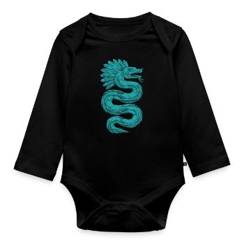 Aztec God Ancient Mythology Quetzalcoatl - Organic Longsleeve Baby Bodysuit - black - Front