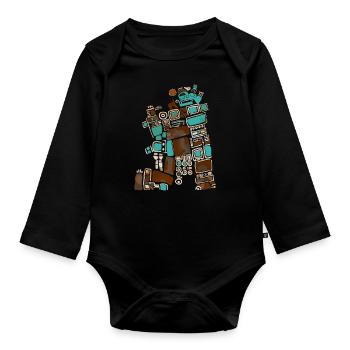 Mayan God Mayan Mythology Itzamna - Organic Longsleeve Baby Bodysuit - black - Front