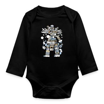 Mayan God Mayan Mythology Itzamna - Organic Longsleeve Baby Bodysuit - black - Front