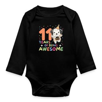 Les Dalmatiens pour leurs 11 ans enfants de onze ans - Body Bébé bio manches longues - noir - Devant
