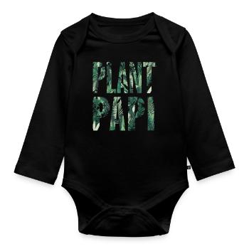 Plante Papi Urban Jungle Plante Design - Body Bébé bio manches longues - noir - Devant