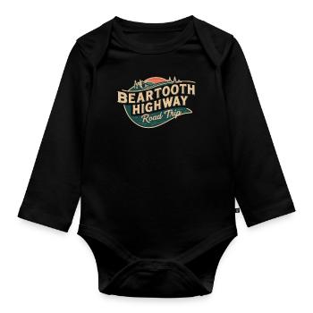 Beartooth Highway Road Trip Abenteuer - Baby Bio-Langarm-Body - Schwarz - Vorne
