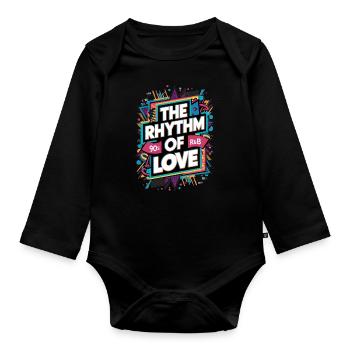 Le rythme de l’amour R&B des années 90 - Body Bébé bio manches longues - noir - Devant