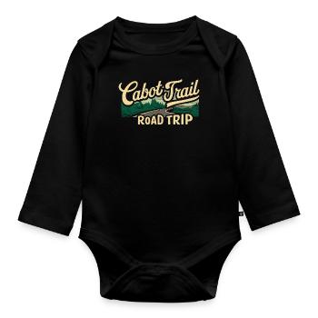 Cabot Trail Road Trip Landschaft - Baby Bio-Langarm-Body - Schwarz - Vorne