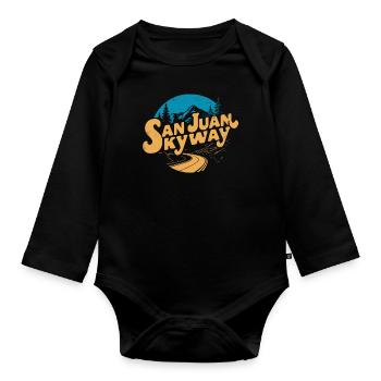 San Juan Skyway Abenteuerreise - Baby Bio-Langarm-Body - Schwarz - Vorne