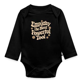 Empathy The Most Powerful Tool Social Worker - Organic Longsleeve Baby Bodysuit - black - Front
