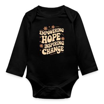 Empowering Hope Inspiring Change Social Work - Organic Longsleeve Baby Bodysuit - black - Front